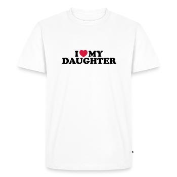I love my daughter - T-shirt Premium bio Homme - blanc - Devant - Nico (187cm)