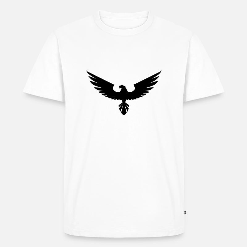 hawk - Männer Premium Bio T-Shirt - Weiß