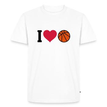 I love Basketball - Men's Premium Organic T-Shirt - white - Front - Nico (187cm)