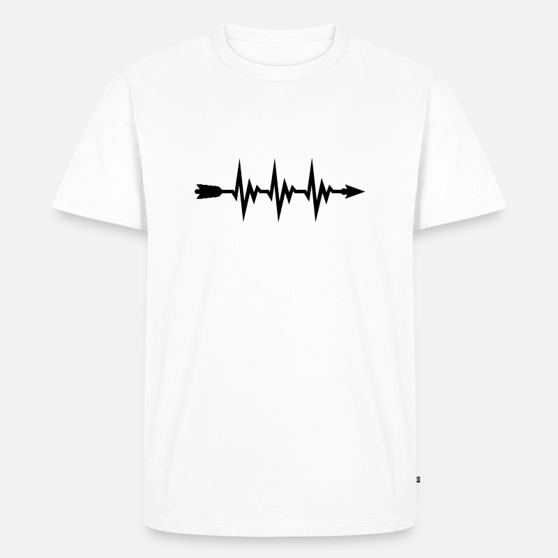 Pfeil Beat - Männer Premium Bio T-Shirt - Weiß