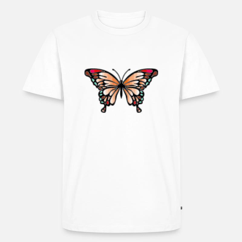 Schmetterling - Männer Premium Bio T-Shirt - Weiß