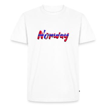 Norvège voyage Norvège vacances disant drapeau football - T-shirt Premium bio Homme - blanc - Devant - Nico (187cm)