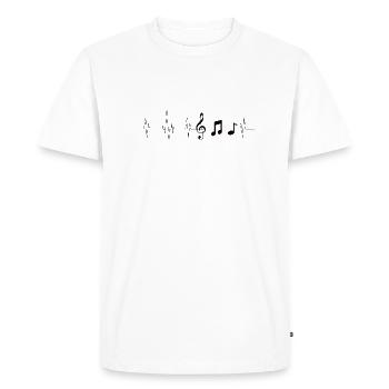 Notes music heartbeat black - Men's Premium Organic T-Shirt - white - Front - Nico (187cm)