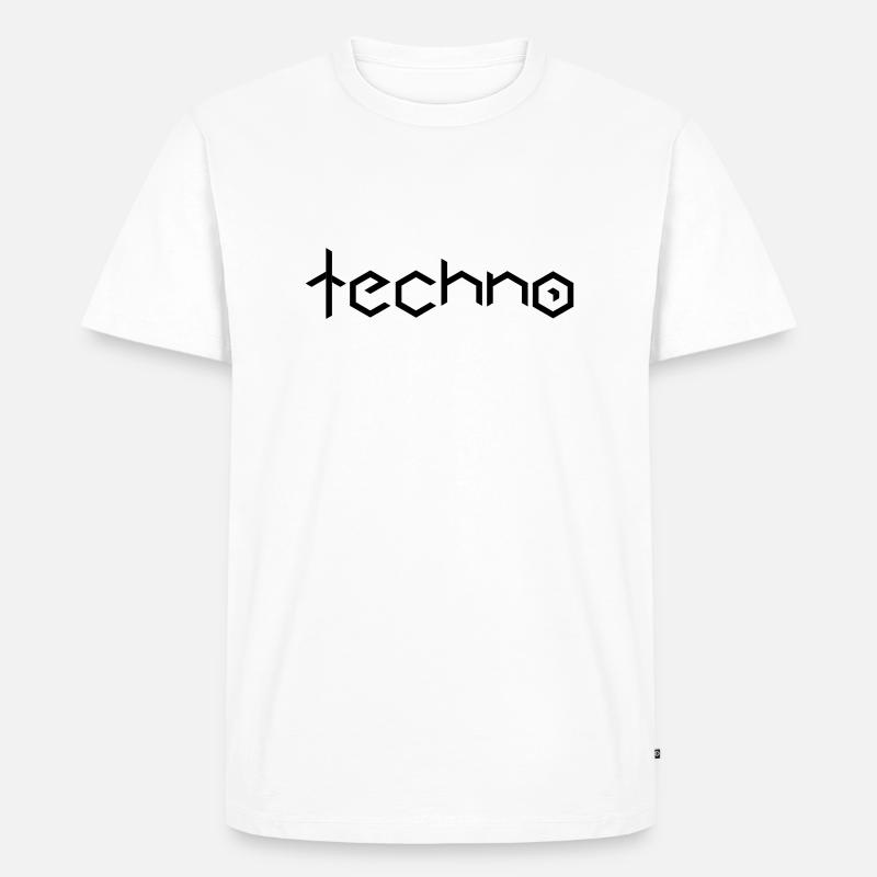 techno - Männer Premium Bio T-Shirt - Weiß
