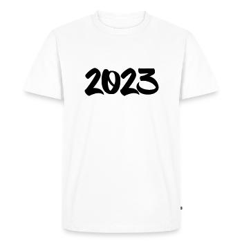 2023 - Men's Premium Organic T-Shirt - white - Front - Nico (187cm)