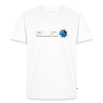 Shift Delete Covid Forever - Men's Premium Organic T-Shirt - white - Front - Nico (187cm)