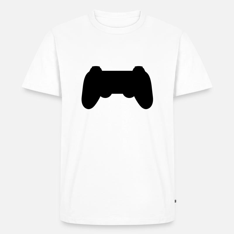 Silhouette Console Retro Controller - Men's Premium Organic T-Shirt - white