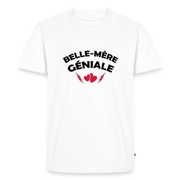 Belle-mère Géniale / Humour Belle-maman - T-shirt Premium bio Homme - blanc - Devant - Nico (187cm)