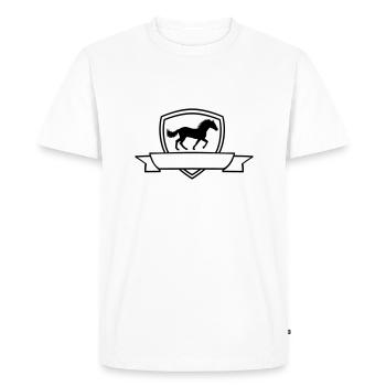 Bouclier d’armoiries de la bannière de cheval - T-shirt Premium bio Homme - blanc - Devant - Nico (187cm)