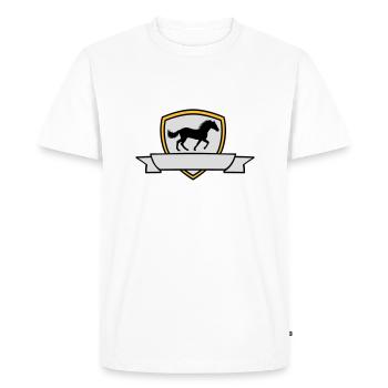 Bouclier d’armoiries du cheval Banner - T-shirt Premium bio Homme - blanc - Devant - Nico (187cm)
