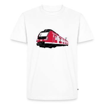 S-Bahn - Männer Premium Bio T-Shirt - Weiß - Vorne - Nico (187cm)