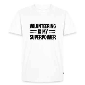 Le bénévolat est mon superpouvoir - T-shirt Premium bio Homme - blanc - Devant - Nico (187cm)