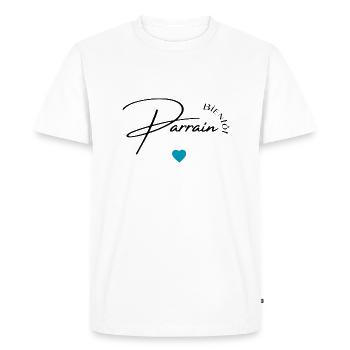 Bientôt parrain - T-shirt Premium bio Homme - blanc - Devant - Nico (187cm)