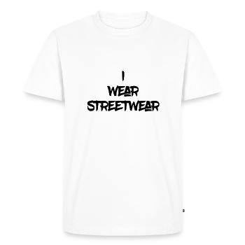 I wear streetwear - Men's Premium Organic T-Shirt - white - Front - Nico (187cm)