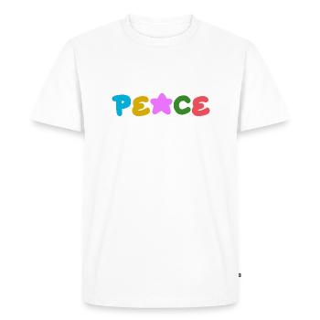 Peace Positive Thinking - Men's Premium Organic T-Shirt - white - Front - Nico (187cm)