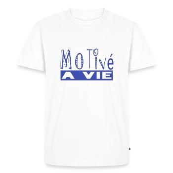 Motivated for life - Men's Premium Organic T-Shirt - white - Front - Nico (187cm)