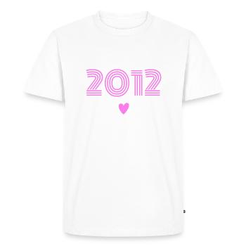 Born in 2012 girl - Men's Premium Organic T-Shirt - white - Front - Nico (187cm)