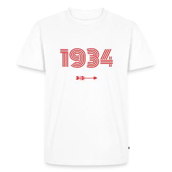 Né en 1934 - T-shirt Premium bio Homme - blanc - Devant - Nico (187cm)