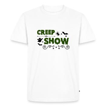 creep show - Men's Premium Organic T-Shirt - white - Front - Nico (187cm)