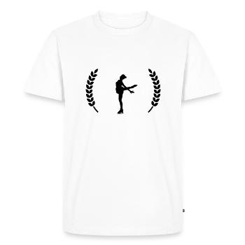 Course sur glace - T-shirt Premium bio Homme - blanc - Devant - Nico (187cm)
