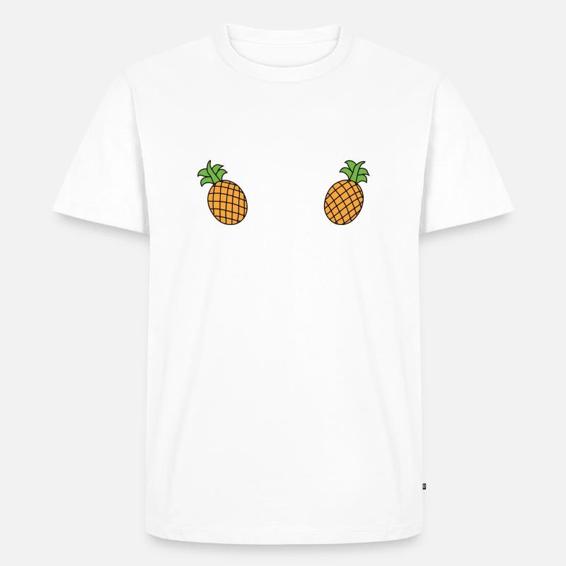Ananas Brüste - Männer Premium Bio T-Shirt - Weiß
