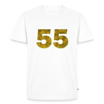 Anniversaire 55 ans - T-shirt Premium bio Homme - blanc - Devant - Nico (187cm)