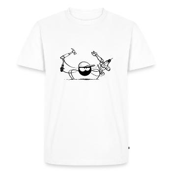Beth the Spider - The DIY - Men's Premium Organic T-Shirt - white - Front - Nico (187cm)