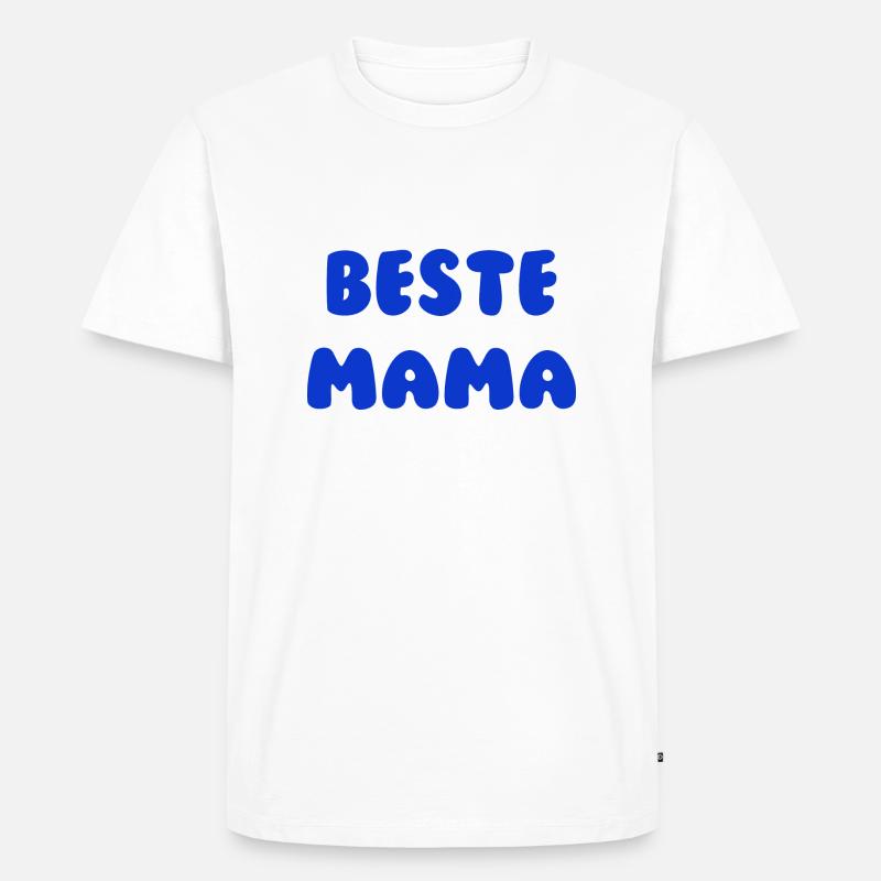 Beste Mama Blau - Männer Premium Bio T-Shirt - Weiß
