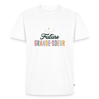 Future Grande Soeur 2025 Je Vais Etre Grande Soeur - T-shirt Premium bio Homme - blanc - Devant - Nico (187cm)