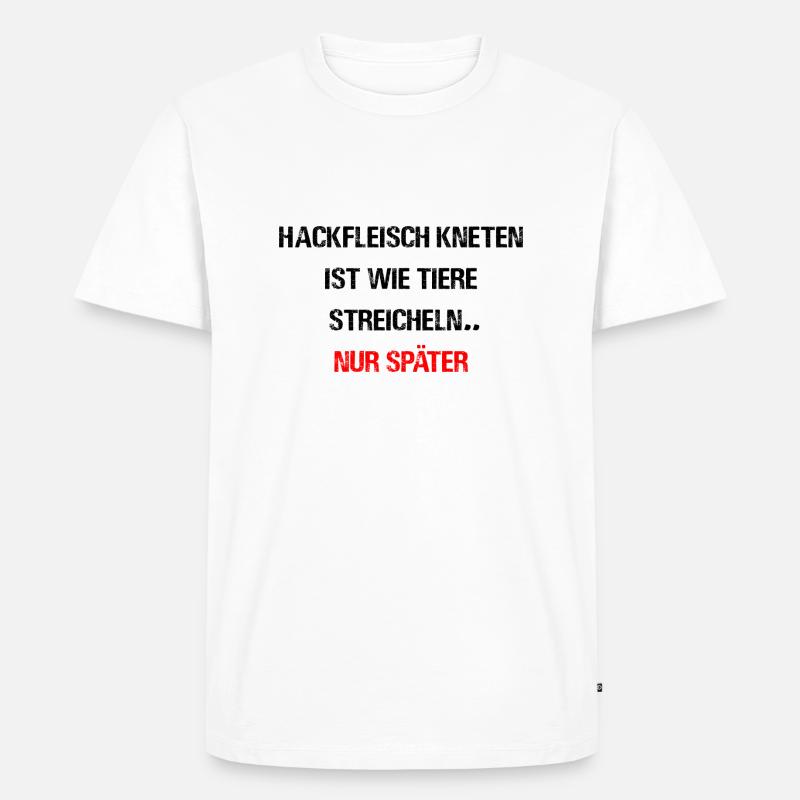 Hackfleisch - Männer Premium Bio T-Shirt - Weiß
