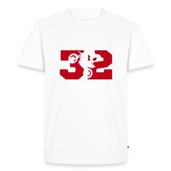 Moto 32 motard - T-shirt Premium bio Homme - blanc - Devant - Nico (187cm)
