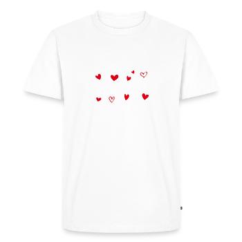 T-shirt / Je t’aime / Je t’aime / Je t’aime - T-shirt Premium bio Homme - blanc - Devant - Nico (187cm)
