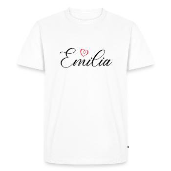 Emilia Nom Coeur - T-shirt Premium bio Homme - blanc - Devant - Nico (187cm)