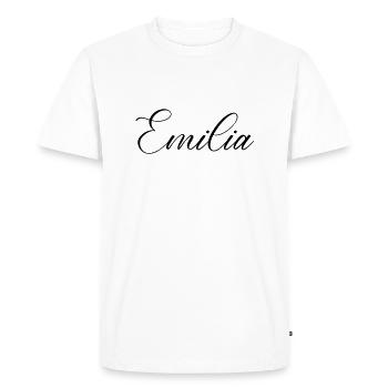 Nom Emilia - T-shirt Premium bio Homme - blanc - Devant - Nico (187cm)