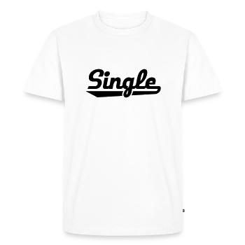 Célibataire - T-shirt Premium bio Homme - blanc - Devant - Nico (187cm)