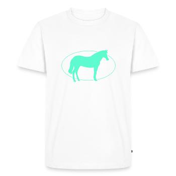 Pferd Horse - Men's Premium Organic T-Shirt - white - Front - Nico (187cm)
