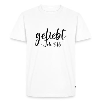 bien-aimé - T-shirt Premium bio Homme - blanc - Devant - Nico (187cm)
