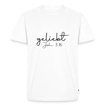 bien-aimé - T-shirt Premium bio Homme - blanc - Devant - Nico (187cm)