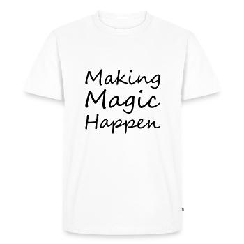 Faire la magie se produire - T-shirt Premium bio Homme - blanc - Devant - Nico (187cm)
