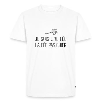 Je Suis Une Fée - T-shirt Premium bio Homme - blanc - Devant - Nico (187cm)
