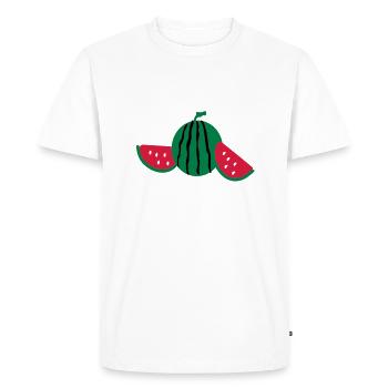 Pastèque fruits - T-shirt Premium bio Homme - blanc - Devant - Nico (187cm)