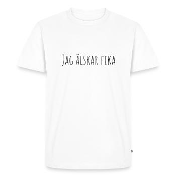 Jag älskar fika | Calme Gâteau Au Café Time-Out - T-shirt Premium bio Homme - blanc - Devant - Nico (187cm)