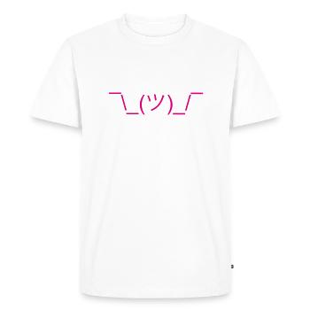 meh art ascii ¯ \ _ (ツ) _ / ¯ Internet émoticône emoji - T-shirt Premium bio Homme - blanc - Devant - Nico (187cm)