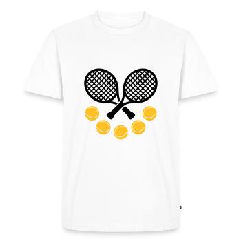 Tennis Sport - T-shirt Premium bio Homme - blanc - Devant - Nico (187cm)