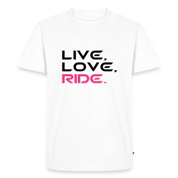 Chevaux vivant d'amour tour de cheval T-shirt - T-shirt Premium bio Homme - blanc - Devant - Nico (187cm)