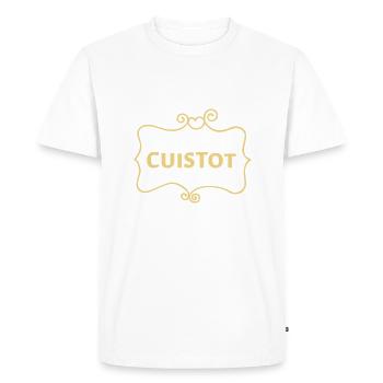 Meilleur CUISTOT du monde (2c) - T-shirt Premium bio Homme - blanc - Devant - Nico (187cm)