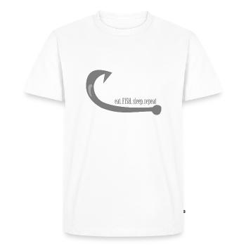 Eating, fishing, sleeping, repeating (7) - Men's Premium Organic T-Shirt - white - Front - Nico (187cm)