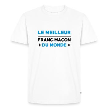 Franc-Maçonnerie / Franc Maçonnerie / Franc Maçon - T-shirt Premium bio Homme - blanc - Devant - Nico (187cm)