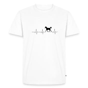 Heartbeat Cheval Herzschlag Pferd - T-shirt Premium bio Homme - blanc - Devant - Nico (187cm)