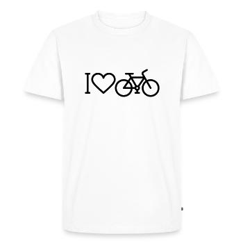 J'aime le vélo - T-shirt Premium bio Homme - blanc - Devant - Nico (187cm)